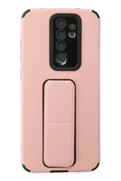 Xiaomi Redmi Note 8 Pro Kılıf Mega Standlı Silikon - Pudra - 1