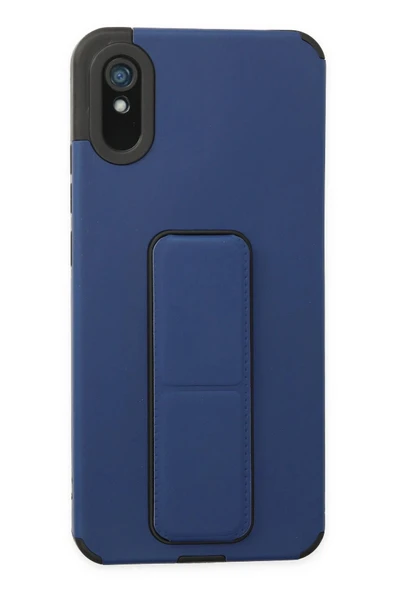 Xiaomi Redmi 9A Kılıf Mega Standlı Silikon - Mavi