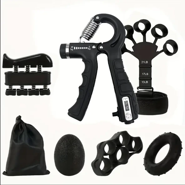 6 LI EL KOL BİLEK GÜÇLENDİRİCİ SET FİTNESS EL EGZERSİZİ KAVRAMA PARMAK TUTUCU BİLEK GÜÇLENDİRME - Resim 7