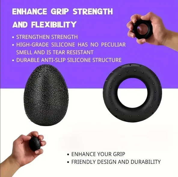 6 LI EL KOL BİLEK GÜÇLENDİRİCİ SET FİTNESS EL EGZERSİZİ KAVRAMA PARMAK TUTUCU BİLEK GÜÇLENDİRME - Resim 6