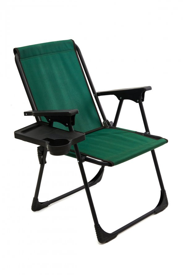 Katlanır Kamp Sandalyesi Dikdörtgen Bardaklıklı Yeşil