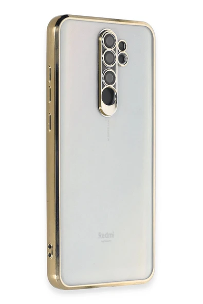 Xiaomi Redmi Note 8 Pro Kılıf Lensli Silikon - Gold - 1