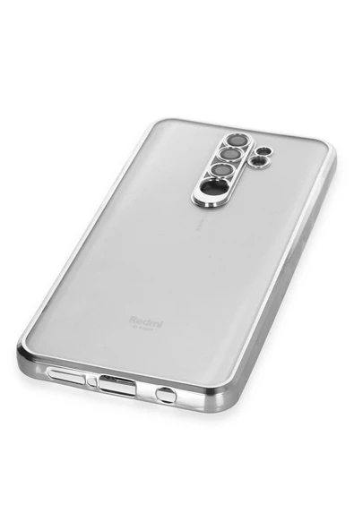 Xiaomi Redmi Note 8 Pro Kılıf Lensli Silikon - Gümüş - 4
