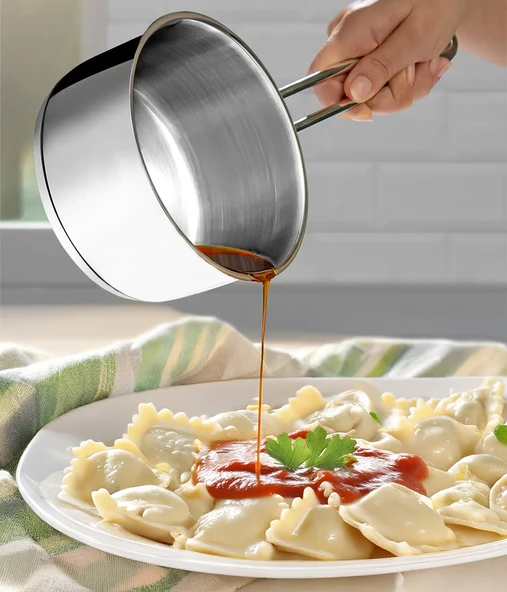 Çelik İndüksiyon Taban Kaçerola Sosluk Sütlük 16cm - 4