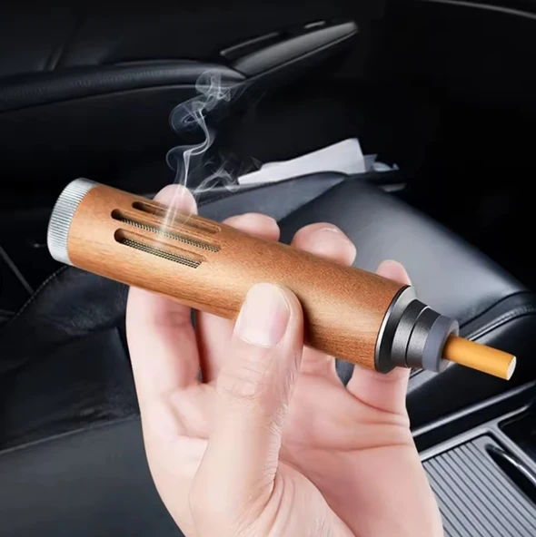 TAŞINABİLİR ARAÇ OFİS İÇİN SİGARA KÜLLÜĞÜ ARAÇ İÇİ KÜLLÜK AHŞAP KÜL TABLASI - Resim 5