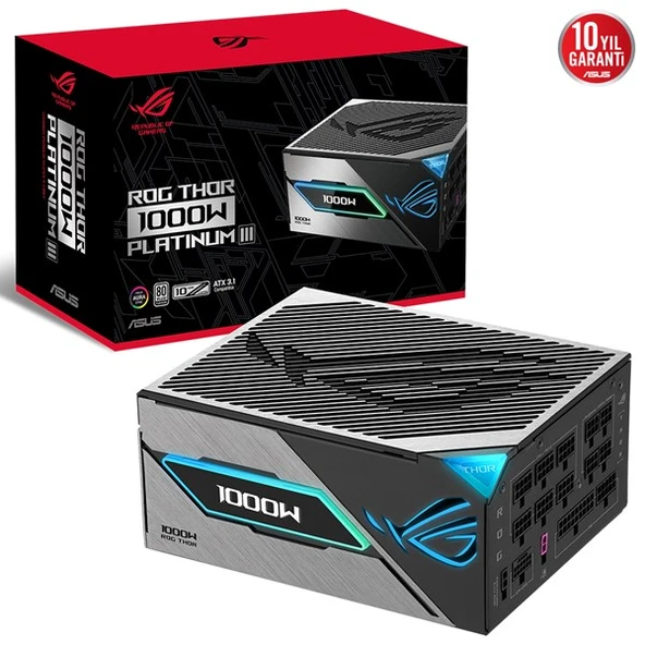 ASUS 1000W 80+ PLATINUM ROG THOR-1000P3-GAMING TAM MODÜLER POWER SUPPLY ürün görseli