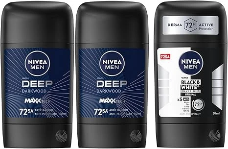 NIVEA Men Erkek Stick Deodorant Black&White 50 ml X2 ürün görseli 1