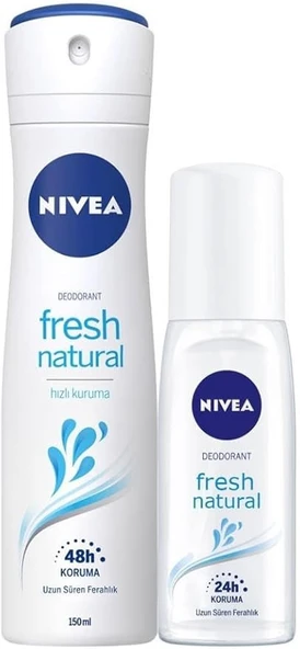 NIVEA Kadın Pump Sprey Deodorant Fresh Natural 75ml ve NIVEA Kadın Sprey Deodorant Fresh Natural 150 ml ürün görseli