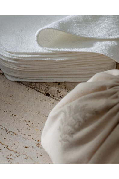 Mireille 25'li Pamuklu Havlu Seti - Beyaz - Resim 4