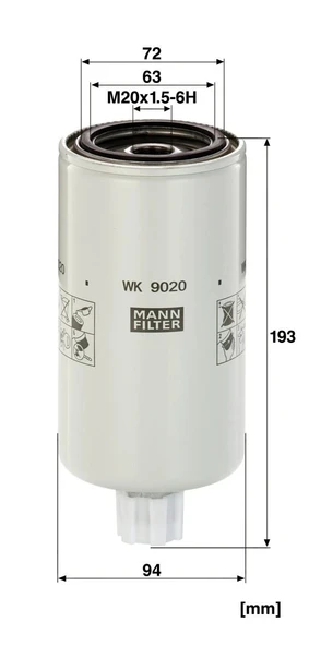 WK 9020 x - Yakıt Filtresi -  MANN FILTER - Resim 2