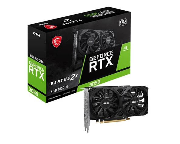 MSI GeForce RTX 3050 Ventus 2X E 6G OC GDDR6 96Bit ürün görseli 1