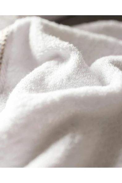 Fanya 4'lü %100 Pamuk El Havlusu - Beyaz/Bej - Resim 5