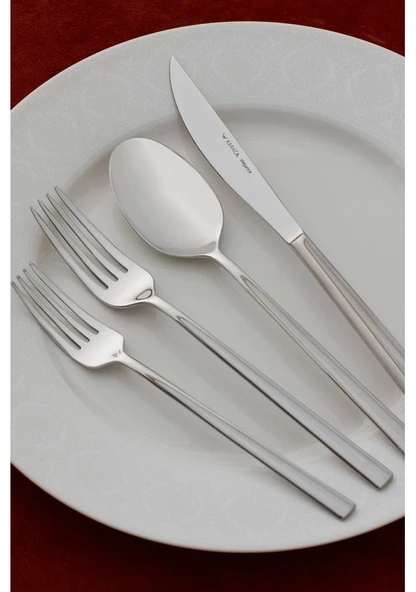 Karaca Milas Çatal Kaşık Bıçak Seti 6 Kişilik 24 Parça Gümüş - 2