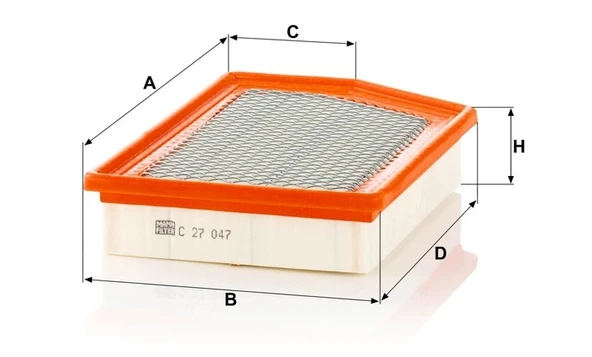 C 27 047 - Hava filtresi -  MANN FILTER - Resim 2