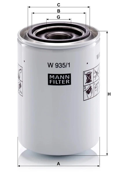 W 935/1 - Hidrolik -  MANN FILTER - Resim 2