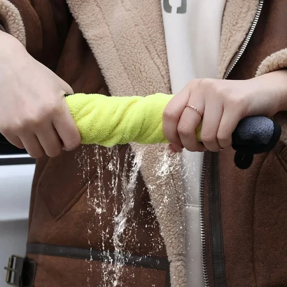 Yünlü Mikrofiber Araba Temizlik Bezi 50x70 cm - Resim 3