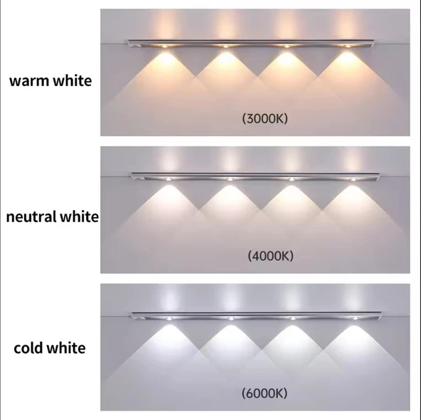 4 LED 50 CM HAREKET SENSÖRLÜ LED IŞIK TEZGAH ALTI OFİS EV LED LAMBA - Resim 5