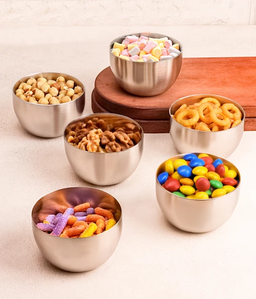 Çelik Sosluk 6 Parça Çerezlik Seti - 9cm - 4