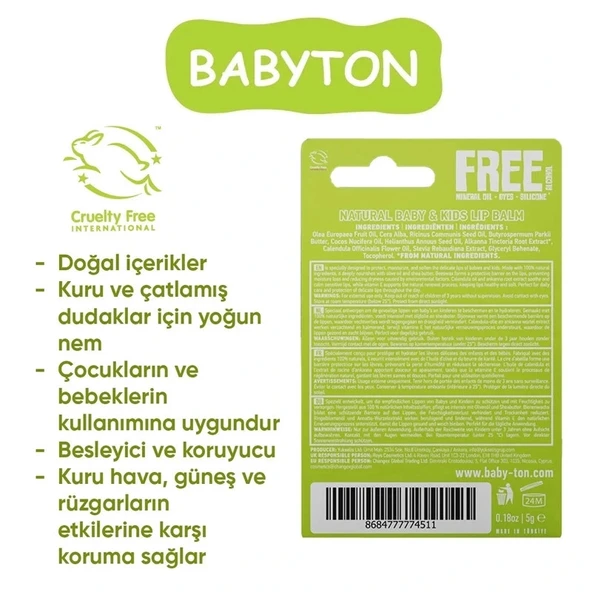 Nessiworld Babyton Bebek ve Çocuklar İçin Doğal Dudak Koruyucu Balm Naturel - Resim 2