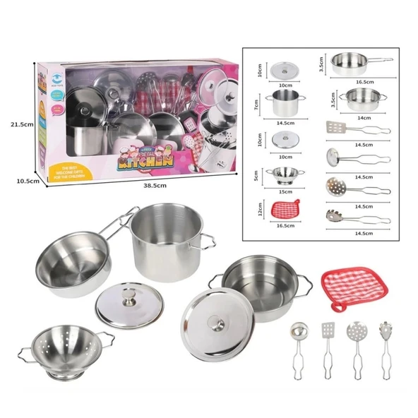 CEYLAN ADAM   3815-6 Çelik Tencere Tava Seti 11 Parça -Vardem Oyuncak ürün görseli