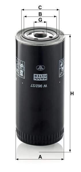 W 962/27 - Yağ filtresi -  MANN FILTER - Resim 2