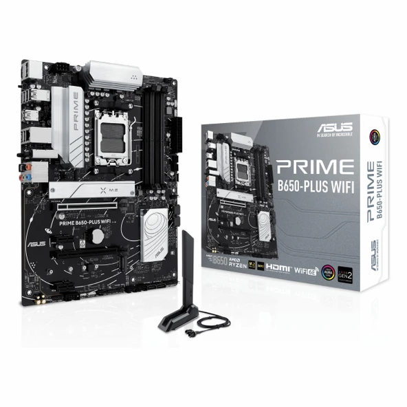 Asus Prime B650-Plus WiFi DDR5 (7600MHz)OC M.2 HDMI/DP/USB-C PCIe 4.0 AM5 ATX Anakart ürün görseli 1