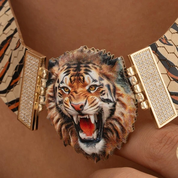 Özel Tasarım Aslan Figürlü Altın Kolye - Resim 3