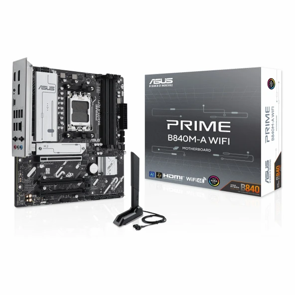 Asus Prime B840M-A WiFi DDR5 (7600MHz)OC M.2 HDMI/DP/USB-C PCIe 4.0 AM5 mATX Anakart ürün görseli 1