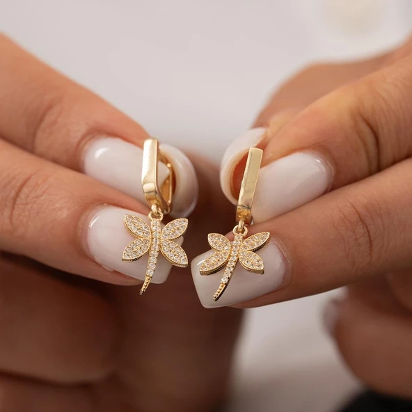 14 Ayar Altın Yusufçuk Küpe