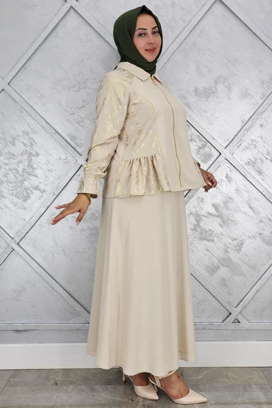 KADIN BÜZGÜ DETAYLI TESETTÜR TAKIM - Resim 6