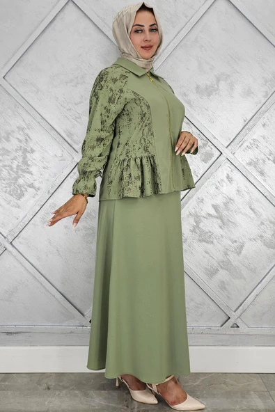 KADIN BÜZGÜ DETAYLI TESETTÜR TAKIM - Resim 2