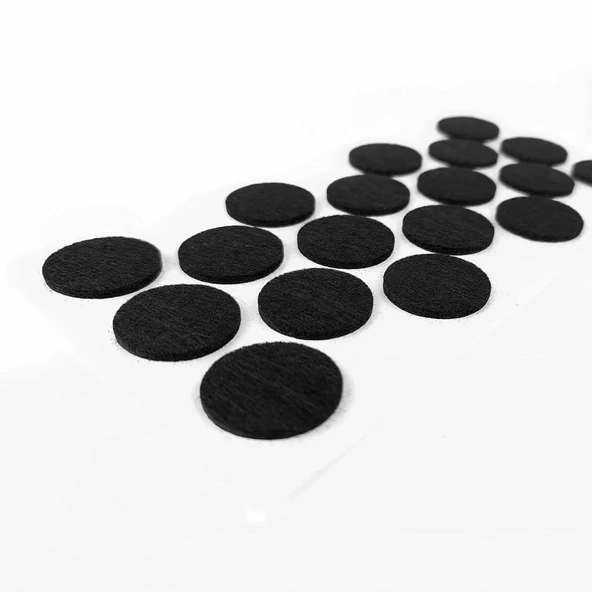 Furndiy Kendinden Yapışkanlı Yuvarlak Keçe 30 mm Siyah 18 Parça - 2