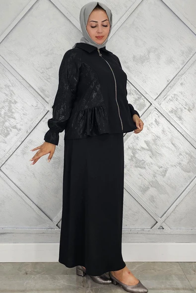 KADIN BÜZGÜ DETAYLI TESETTÜR TAKIM - Resim 5