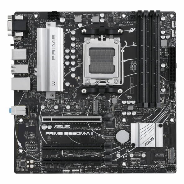 Asus Prime B650M-A II-CSM DDR5 (7200MHz)OC M.2 VGA/HDMI/DP PCIe 4.0 AM5 mATX Anakart - Resim 2
