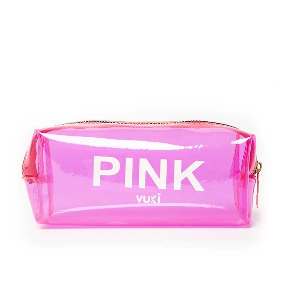 VUKI SEFFAF KALEM CANTASI PEMBE VK-0096-06 ürün görseli