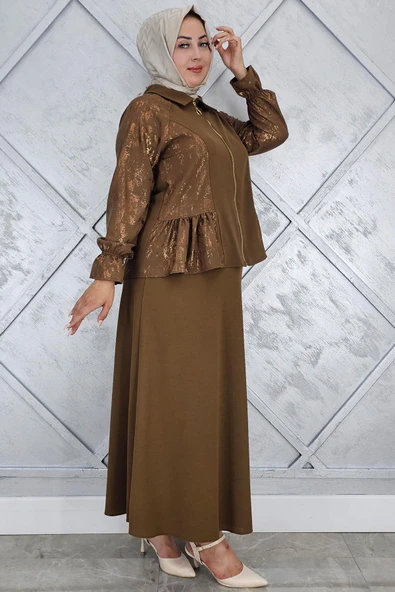 KADIN BÜZGÜ DETAYLI TESETTÜR TAKIM - Resim 3