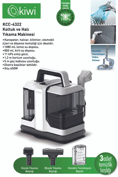Kiwi Kcc-4322 Koltuk Ve Halı Yıkama Makinesi Beyaz