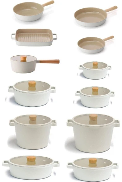 Fika Cam Kapaklı 20 Parça Tencere & Tava Seti