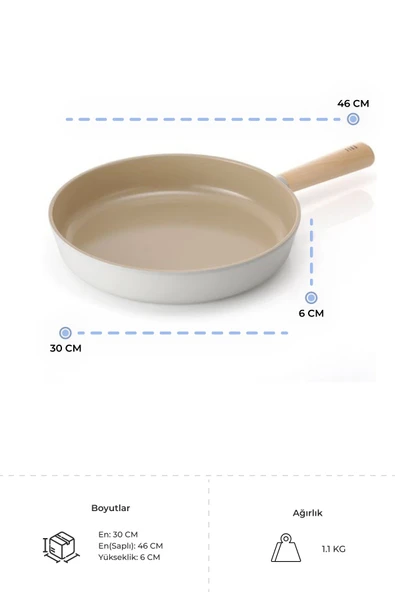 Fika Alüminyum Döküm Tava 30Cm Bej - 6