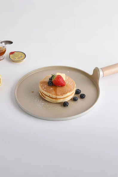 Fika Alüminyum Döküm Krep Tava 26Cm Bej