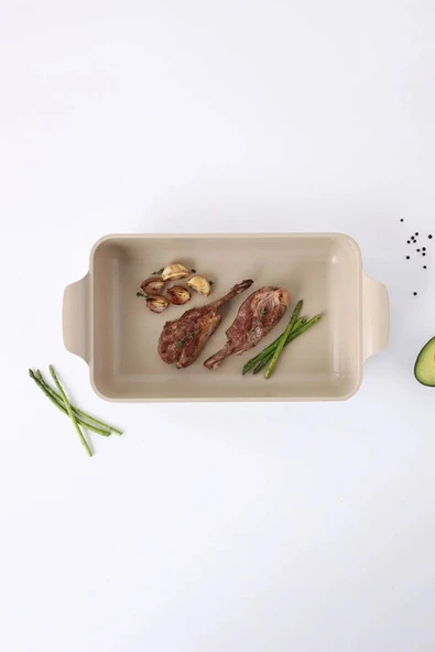 Fika Alüminyum Döküm Dikdörtgen Yanmaz Yapışmaz 2 li Fırın Tepsisi Kek Kabı - 2