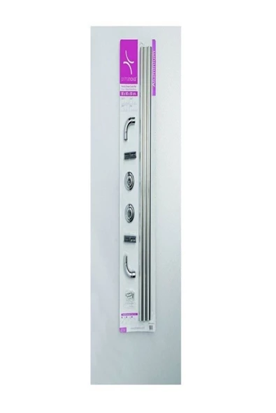 Primanova Köşe Banyo Perde Borusu Alüminyum Krom