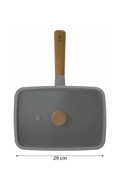 Fıka Dikdörtgen Tava 29Cm Cam Kapaklı Gri - 3
