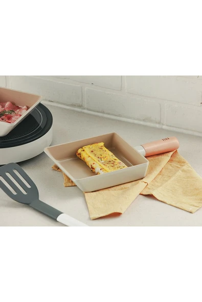 Fika Alüminyum Döküm Cam Kapaklı 18 Parça Tencere & Tava Seti Bej15t16s18d22k22d24k26d24t26t28g29t - 2