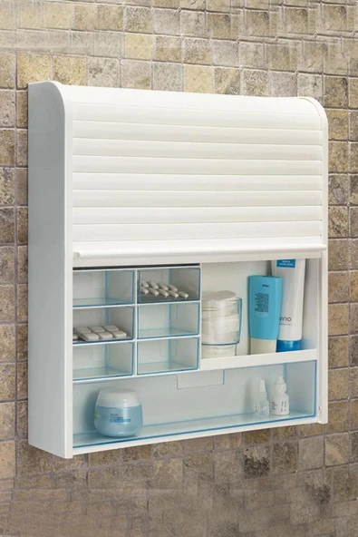 Primanova M-09201 Çok Amaçlı Kilitli Panjurlu Sürgülü Ecza Dolap