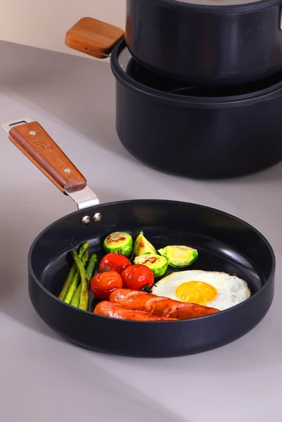 Bıen Alüminyum Döküm Tava, Siyah 24Cm