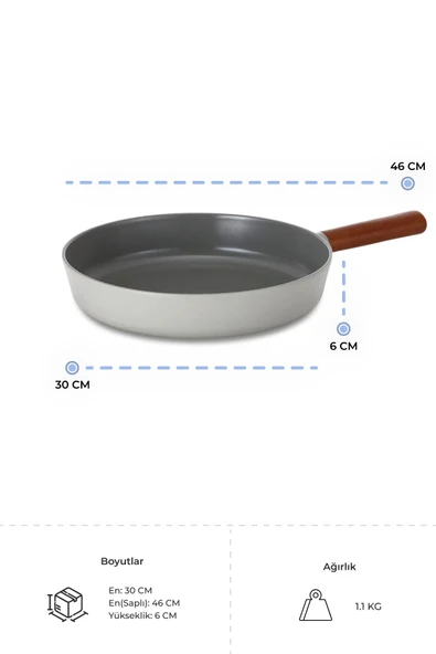 Fika Alüminyum Döküm Tava Gri 30Cm - 7