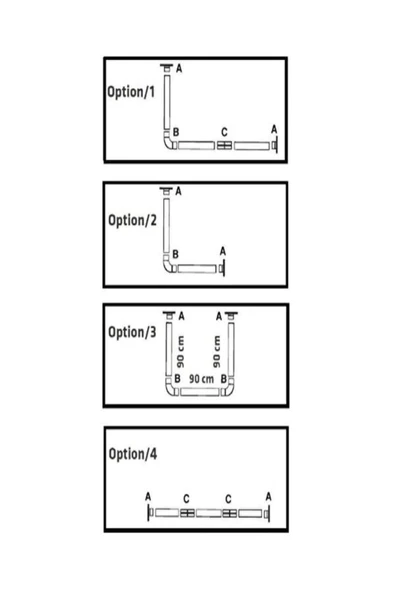 Primanova Köşe Banyo Perde Borusu Alüminyum Krom - 2