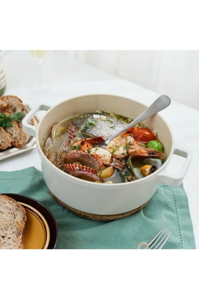 Fika Alüminyum Döküm Kapaklı Tencere Bej 18cm - 4