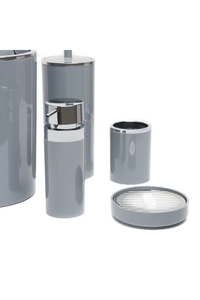 Primanova Lenox 5'li Banyo Aksesuar Set - Gri - 4